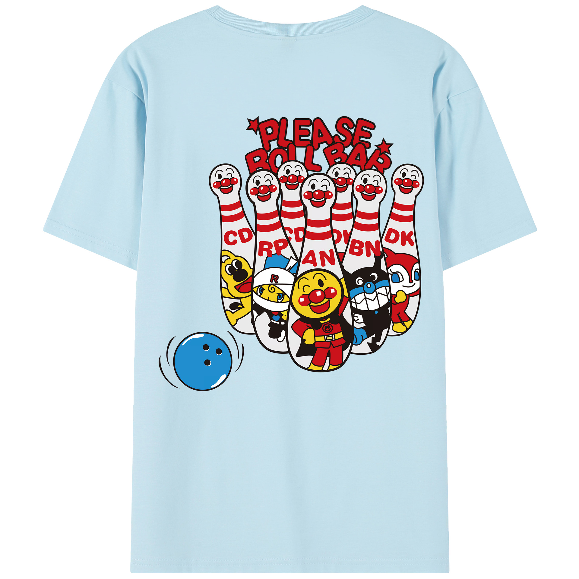 （画像用） アンパンマン Anpanman 綿100％半袖Tシャツ（背面プリント）
